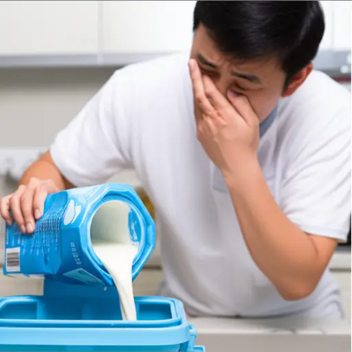 这牛奶闻起来坏了，你应该把它扔掉。