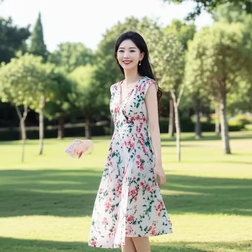 她穿得很漂亮。