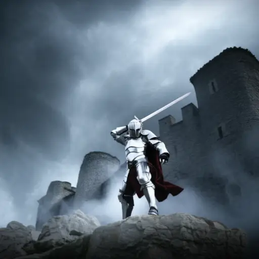 很久以前，一位勇敢的骑士面对一条强大的龙。