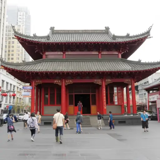 你可以在城市里看到一座古老的寺庙。