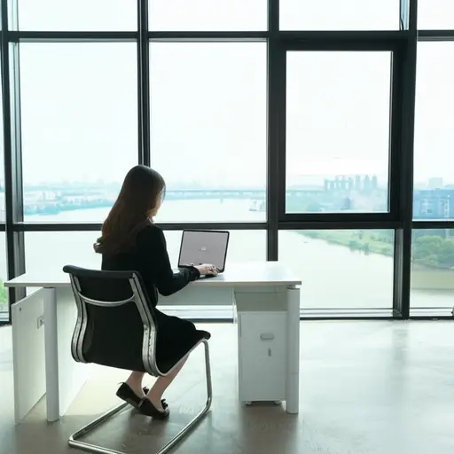 她在一间非常时髦的新办公室工作，俯瞰着剑河。