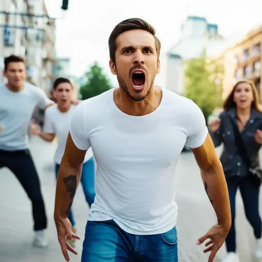 肯尖叫着发出警告，告诉人们让开。