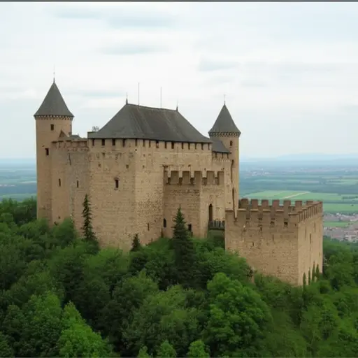 这座城堡俯瞰着方圆数英里的景色。