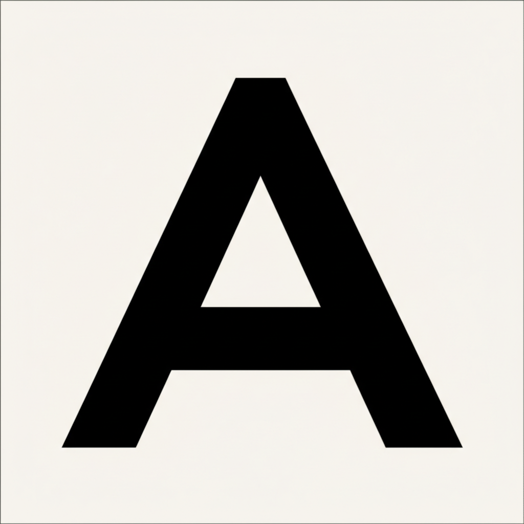 图片上显示的是大写字母A。