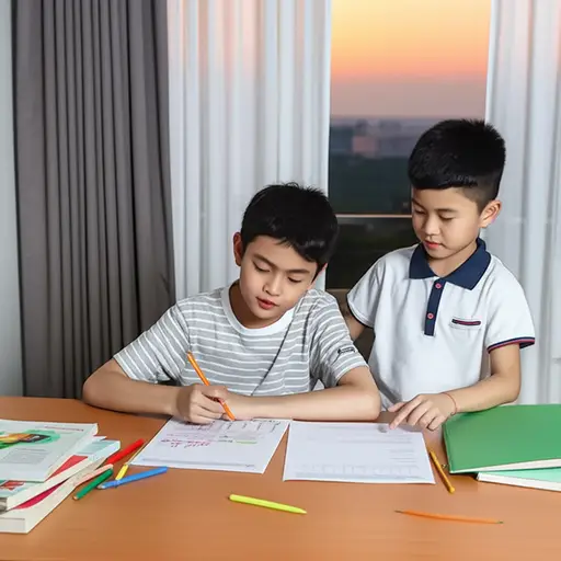 我弟弟有时会帮我做作业。