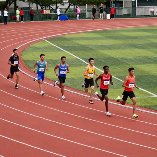 选手们现在正在进行跑道上的最后一圈。