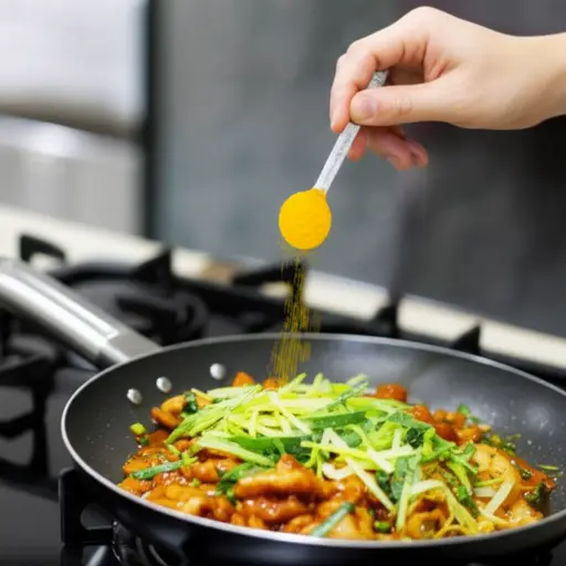 加入一茶匙咖喱粉以提升菜肴的风味。