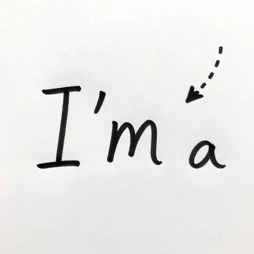 “I'm”中的撇号代表了被省略的字母“a”。