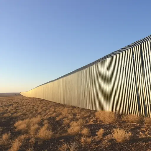 高高的屏障阻止了任何人非法穿越边境。