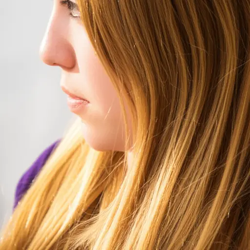 她有一头漂亮的金色长发。