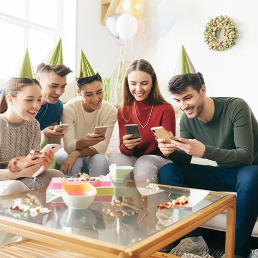 我邀请了朋友们来参加派对。