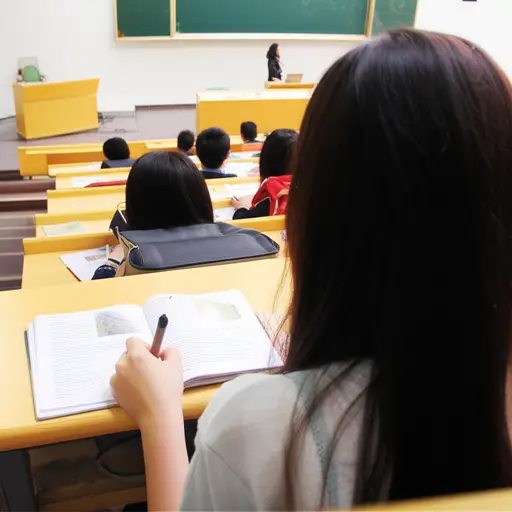 讲座时她就坐在正前方。