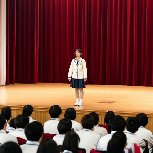 她正在参演一部校园剧。