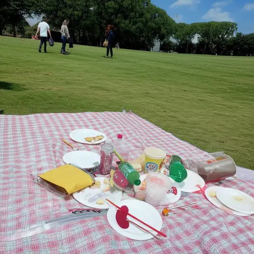 当我们到达野餐地点时，蛋糕已经不见了。