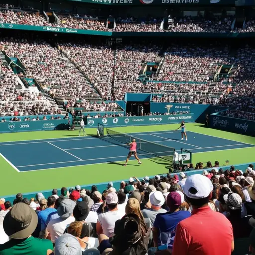我昨天看了一场精彩的网球比赛。