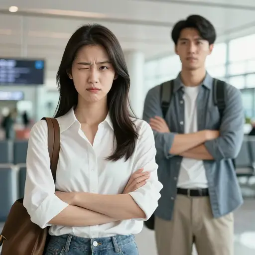 当我抱怨延误时，她只是翻了翻眼睛。
