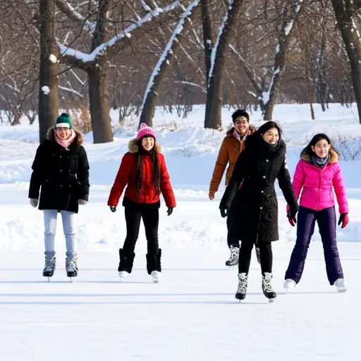 滑冰是一项有趣的冬季运动。