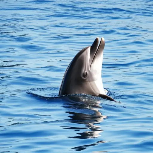 那只海豚游得很快。