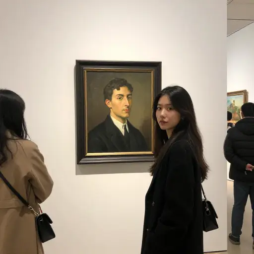 她的自画像被选入展览。