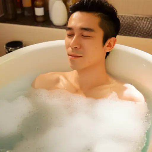 下班后我泡了个放松的澡。