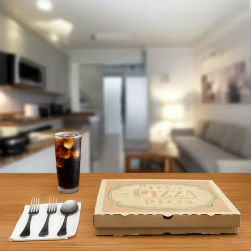 我知道——我们应该点披萨当晚餐。