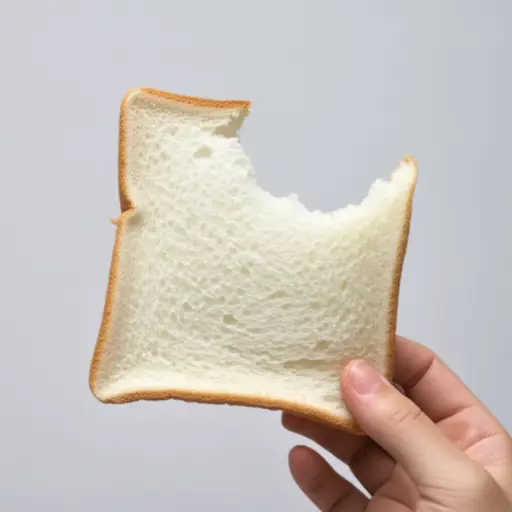 我吃了一大片面包。