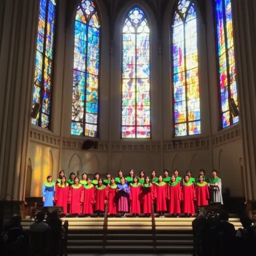 我在教堂唱诗班唱歌。