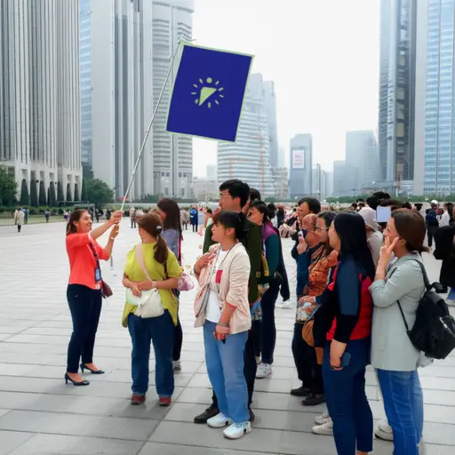 导游会带你去参观这座城市的景点。