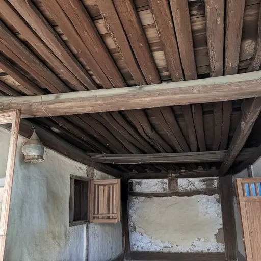 那栋老房子的天花板非常低。