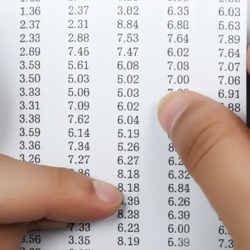 我快速浏览了一列数字。