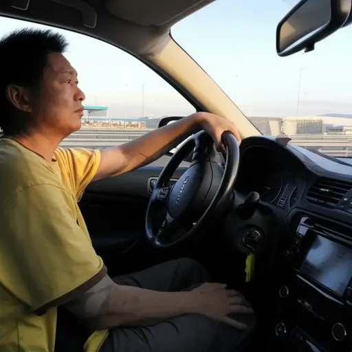 皮特在长途驾驶后正在休息。