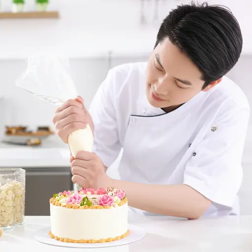他擅长蛋糕装饰。