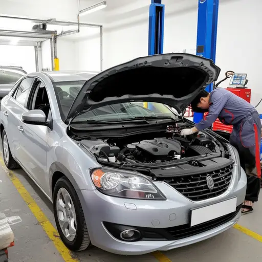 我不得不把车送到修车厂，因为发动机发出奇怪的声音。