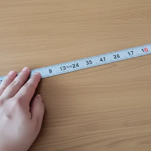 我用尺子量了量桌子的宽度。