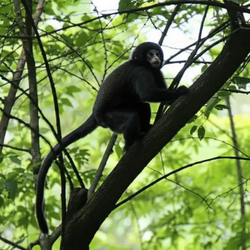 我在动物园看到了一只小猴子。