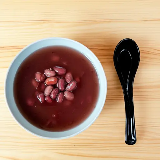 我喜欢吃甜红豆汤。