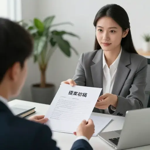 她让我审阅她提案的初稿。