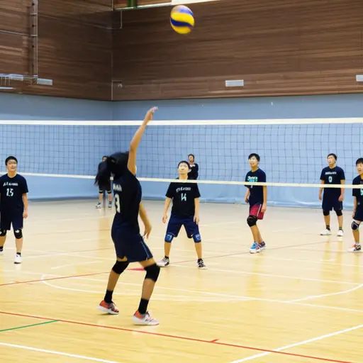 我们在体育课上学习打排球的基本技巧。