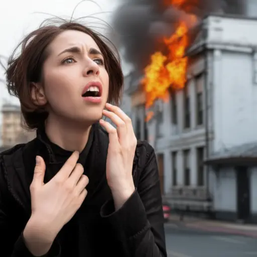 她听到从燃烧的建筑里传来求助的呼喊。