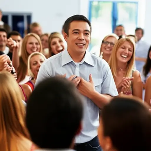 他在派对上讲了一个有趣的故事。