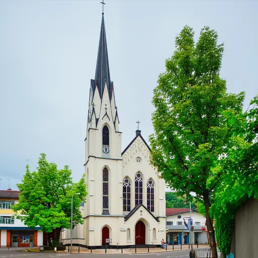 我们镇上有一座漂亮的老教堂。