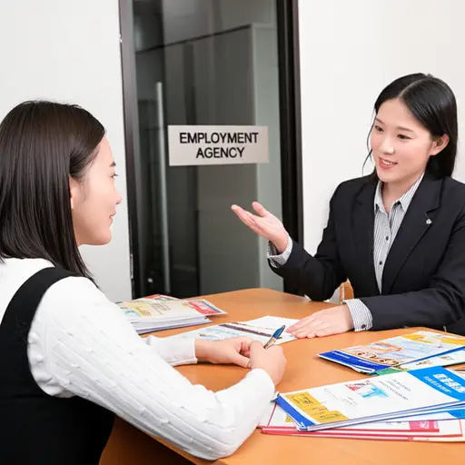 她通过一家职业介绍所找到了她的新工作。