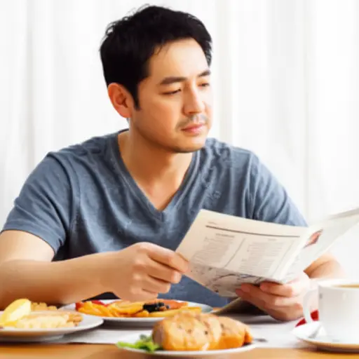 我爸爸每天早餐时读报纸。