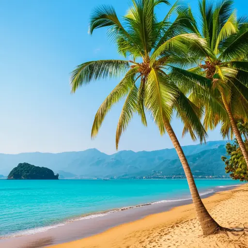 最好的海滩在岛屿的南部。