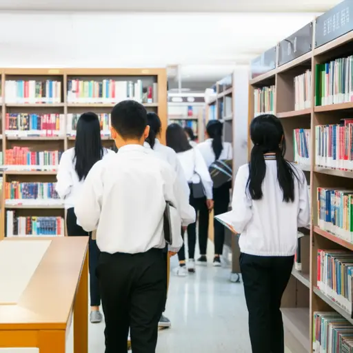 学生们必须安静地进入图书馆。