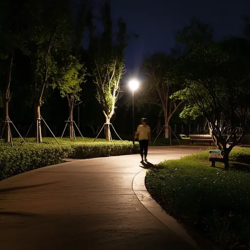 天黑后独自在公园散步可能有危险。