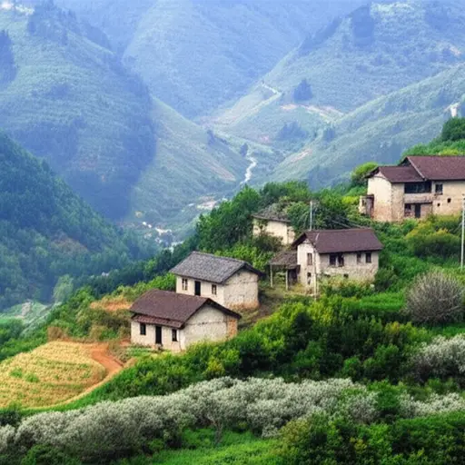 这个偏僻的小村庄只有十几户人家。