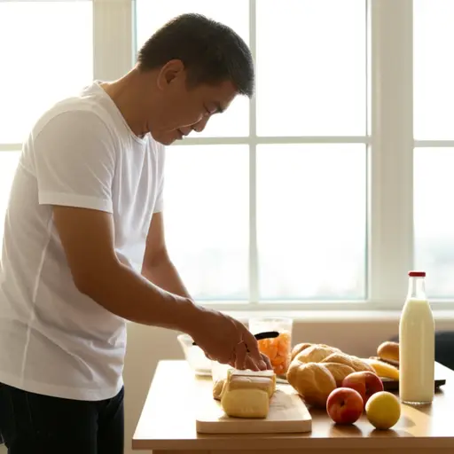 我父亲每天早上都会为我准备早餐。