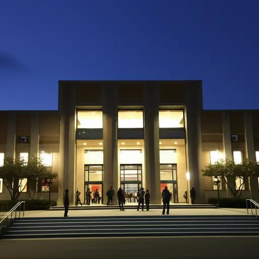 今晚的会议将在学校主礼堂举行。