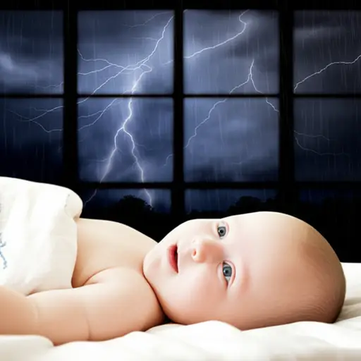 因为雷雨，宝宝睡不着。